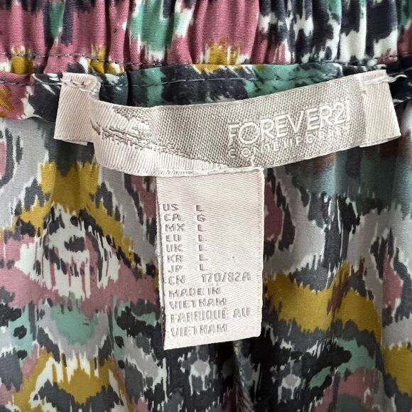 Boho Design Multi Color Silky Pull-on Shorts Aztec Print Forever 21 Size Large - Picture 4 of 14